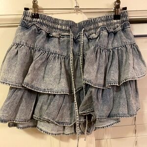 Cute denim tiered ruffle skirt